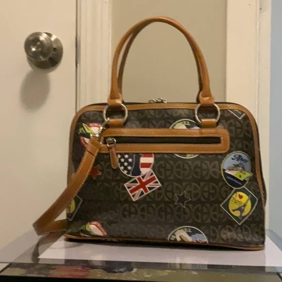 Giani Bernini Handbag Postcard Print Shoulder Bag - Picture 2 of 4